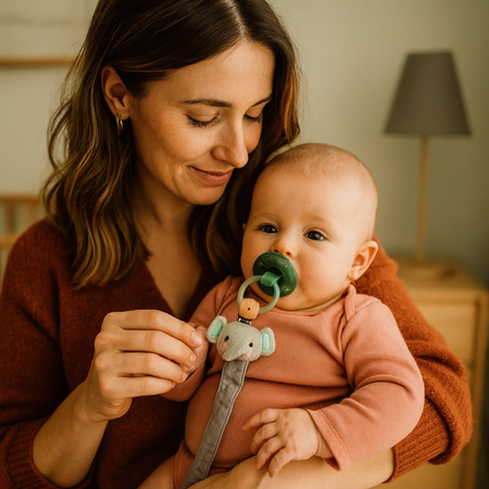 attache tetine elephant bebe nurserie