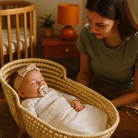 couffin bebe paille dors paisiblement