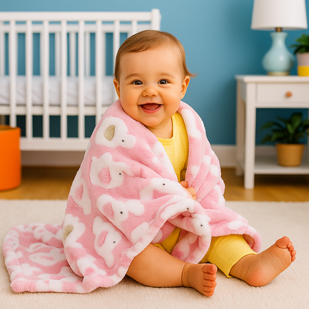 couverture bebe chobaba sourire radieux