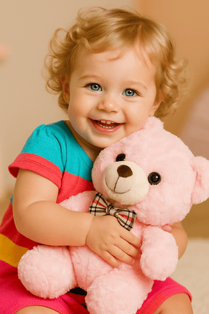 peluche baiser doux petite fille
