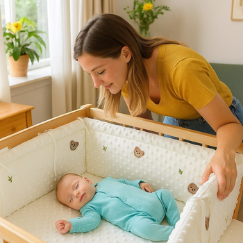tour de lit bébé ourson sommeil profond