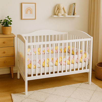 tresse de lit jaune blanc rose decoration chambre