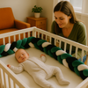 tresse de lit vert blanc noir bebe dors paisiblement