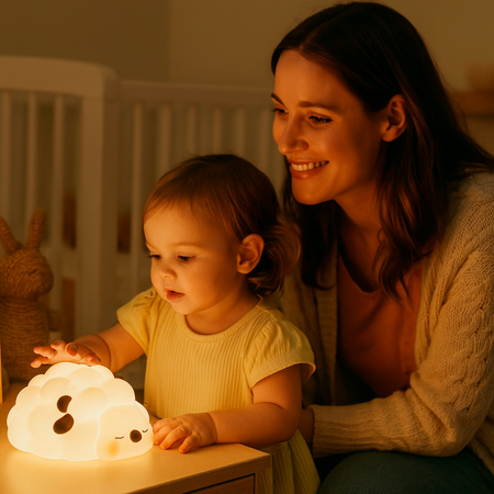 veilleuse bebe mouton maman et fille