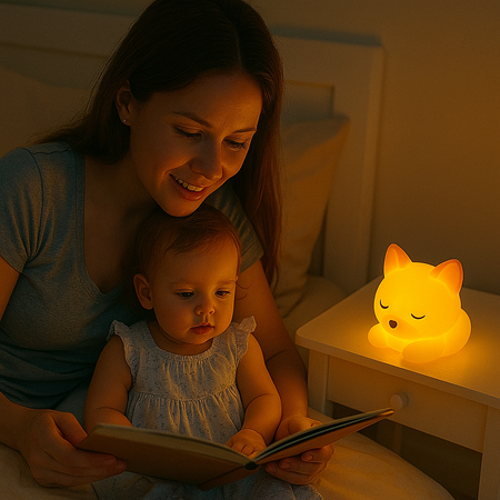 veilleuse bébé renard maman lit histoire