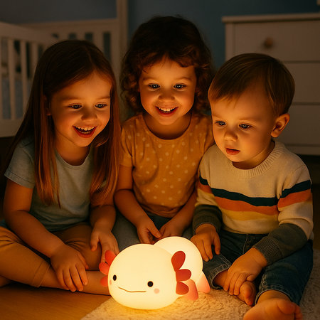 veilleuse enfant axolotl ensemble emerveiller